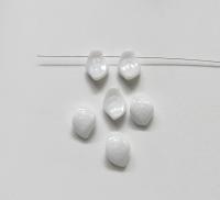 Curly leaf shaped pressed glass beads - made in Czech Republic