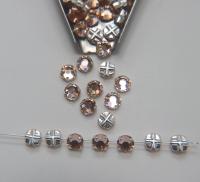 34ss Clear Flatback Vintage Swarovski Crystal Light Peach Rose Montees 8mm Silver Plated Mounted Rose sewon embroidery materials wedding