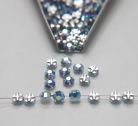 30ss Clear Flatback Vintage Swarovski Crystal Sapphire AB Rose Montees 7mm Silver Plated Mounted Rose sewon embroidery materials wedding