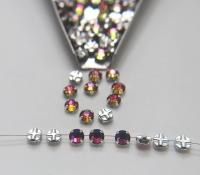 30ss Clear Flatback Vintage Swarovski Crystal Volcano Rose Montees 7mm Silver Plated Mounted Rose sewon embroidery materials wedding