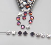 30ss Clear Flatback Vintage Swarovski Crystal Volcano Rose Montees 7mm Silver Plated Mounted Rose sewon embroidery materials wedding
