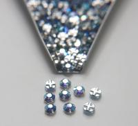 30ss Clear Flatback Vintage Swarovski Crystal Sapphire AB Rose Montees 7mm Silver Plated Mounted Rose sewon embroidery materials wedding