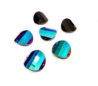 Crystal Rainbow Dark  Swarovski Crystal Square Faceted Buttons for Sewing Projects - 16mm Vintage Crystal Button Beads and Jewelry Supplies