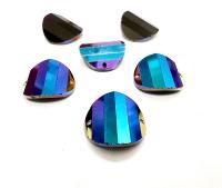 Crystal Rainbow Dark  Swarovski Crystal Square Faceted Buttons for Sewing Projects - 16mm Vintage Crystal Button Beads and Jewelry Supplies