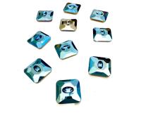 Metallic Blue (3017) Swarovski Crystal Square Faceted Buttons for Sewing Projects - 16mm Vintage Crystal Button Beads and Jewelry Supplies