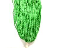 11/0 Hanks Charlotte Cut Beads 53250 Opaque Green Hanks 2.0mm glass beads jewelry supply findings native craft supply vintage