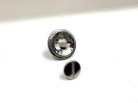 Swarovski Art.# 1790/140 - Swarovski Decorative Jeans Buttons in 17mm, Crystal Stones, Silver Brushed Casting