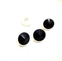 7mm Designer edition Jet Swarovski Bezel Buttons Swarovski Crystal vintage articles