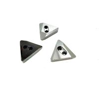 10mm Swarovski 3038 Triangle Jet Hematite Black Button Vintage crystals