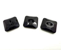 Jet (3017) Swarovski Crystal Square Faceted Buttons for Sewing Projects - 12mm Vintage Crystal Button Beads and Jewelry Supplies