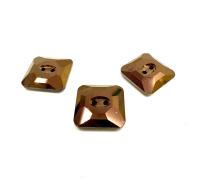 Jet Nut (3017) Swarovski Crystal Square Faceted Buttons for Sewing Projects - 12mm Vintage Crystal Button Beads and Jewelry Supplies