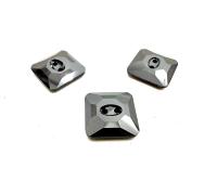 Jet Hematite (3017) Swarovski Crystal Square Faceted Buttons for Sewing Projects - 12mm Vintage Crystal Button Beads and Jewelry Supplies