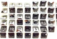Jet Hematite (3017) Swarovski Crystal Square Faceted Buttons for Sewing Projects - 12mm Vintage Crystal Button Beads and Jewelry Supplies