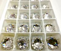 SWAROVSKI 16mm Crystal Foiled 2020 Round Rauten Rose Cut Special Rhinestone Flat Back Fully Faceted Pointed Top Vintage findings