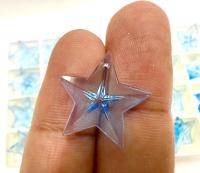 Swarovski Aquamarine 6716 Faceted Star Pendants 20mm Crystal drops vintage findings jewelry making wedding decorations chandelier parts