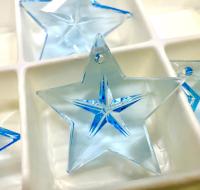 Swarovski Aquamarine 6716 Faceted Star Pendants 20mm Crystal drops vintage findings jewelry making wedding decorations chandelier parts