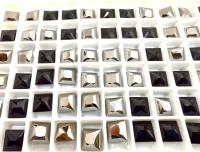 Vintage Swarovski 8mm Crystal Square Princess Cut in Jet Metallic Silver Unfoiled 4447 Premier Crystal Rhinestones 2/6/12/36 Pieces gemstone