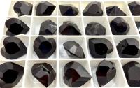 Swarovski Vintage 4800 Heart Rhinestones - 18.7x 17 mm in Jet unfoiled fancy stones jewelry making
