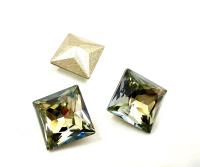 Vintage Swarovski 8mm Crystal Square Princess Cut in Jet Metallic Silver Unfoiled 4447 Premier Crystal Rhinestones 2/6/12/36 Pieces gemstone