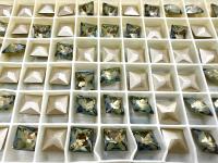 Vintage Swarovski 8mm Crystal Square Princess Cut in Jet Metallic Silver Unfoiled 4447 Premier Crystal Rhinestones 2/6/12/36 Pieces gemstone