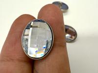 Swarovski Chessboard Rhinestone Button with metal shank 3817 Swarovski Crystal vintage articles