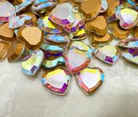 Swarovski #4816/2 Heart Flatback 10mm Crystal Aurore Boreale 6 Pieces fancy stones jewelry making