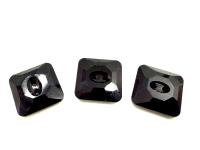 Jet (3017) Swarovski Crystal Square Faceted Buttons for Sewing Projects - 12mm Vintage Crystal Button Beads and Jewelry Supplies