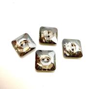 Crystal Satin (3017) Swarovski Crystal Square Faceted Buttons for Sewing Projects - 12mm Vintage Crystal Button Beads and Jewelry Supplies