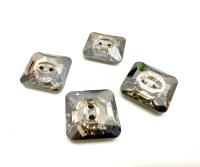 Crystal Satin (3017) Swarovski Crystal Square Faceted Buttons for Sewing Projects - 12mm Vintage Crystal Button Beads and Jewelry Supplies