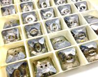 Crystal Satin (3017) Swarovski Crystal Square Faceted Buttons for Sewing Projects - 12mm Vintage Crystal Button Beads and Jewelry Supplies