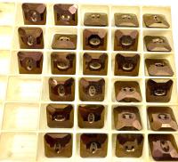 Jet Nut (3017) Swarovski Crystal Square Faceted Buttons for Sewing Projects - 12mm Vintage Crystal Button Beads and Jewelry Supplies