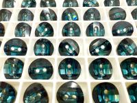 Swarovski 3016 Montana 12 mm Round Button Potato chip slightly twisted Cystal sewing