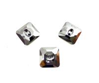 Jet Hematite (3017) Swarovski Crystal Square Faceted Buttons for Sewing Projects - 12mm Vintage Crystal Button Beads and Jewelry Supplies