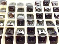 Jet Hematite (3017) Swarovski Crystal Square Faceted Buttons for Sewing Projects - 12mm Vintage Crystal Button Beads and Jewelry Supplies