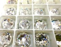 SWAROVSKI 16mm Crystal Foiled 2020 Round Rauten Rose Cut Special Rhinestone Flat Back Fully Faceted Pointed Top Vintage findings