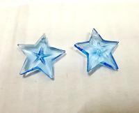 Swarovski Aquamarine 6716 Faceted Star Pendants 20mm Crystal drops vintage findings jewelry making wedding decorations chandelier parts