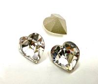 Swarovski Vintage Heart Rhinestones 18.7x 17 mm in Crystal foiled fancy stones jewelry making