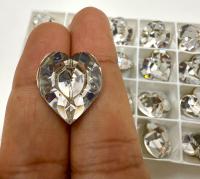 Swarovski Vintage Heart Rhinestones 18.7x 17 mm in Crystal foiled fancy stones jewelry making