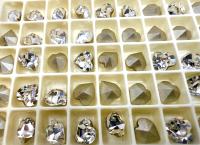 Swarovski 4800 Vintage Heart Rhinestones 8.8 x 8mm in Crystal Foiled heart fancy stones jewelry making