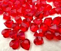 Swarovski 4800 Vintage Heart Rhinestones - 6.6x 6 mm in Light Siam unfoiled fancy stones jewelry making