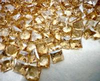 Vintage Swarovski 4 mm Crystal Golden Shadow Unfoiled Square Princess Cut Unfoiled 4447 Premier Crystal Rhinestones gemstones