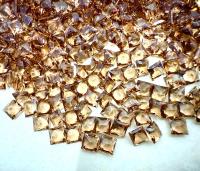 Vintage Swarovski 4 mm Light Smoked Topaz Unfoiled Square Princess Cut Unfoiled 4447 Premier Crystal Rhinestones gemstones