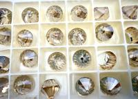 14mm Rare Vintage Swarovski Art #4866 Roulette Rockets Premier Crystal Golden Shadow fancy stones jewelry making craft supply PREMIUM MATERIALS