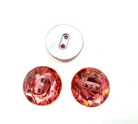 Padparadscha Swarovski Crystal Round Faceted Buttons for Sewing Projects - 14mm 3014 Vintage Crystal Button Beads and Jewelry Supplies