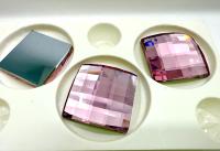 Swarovski 30 mm Chessboard Light Rose Crystal No Hot-Fix Flatback chunky Rhinestone