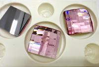 Swarovski 30 mm Chessboard Light Rose Crystal No Hot-Fix Flatback chunky Rhinestone