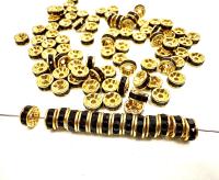 Swarovski Jet Black Round Spacer Rondelle 177505 5mm Metal findings vintage components jewelry making craft supplies decorations