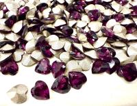 Swarovski 4831 Vintage Heart Rhinestones 6.6x 6mm in Amethyst Foiled heart fancy stones jewelry making