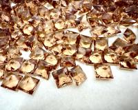 Vintage Swarovski 4 mm Light Smoked Topaz Unfoiled Square Princess Cut Unfoiled 4447 Premier Crystal Rhinestones gemstones