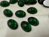 Swarovski 18 X13mm Vintage 2190 Flat Back Oval in Medium Emerald Cabochon Cabs Jewelry findings